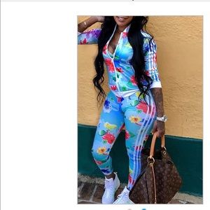 Pants - 2pc Floral Jumpsuit Tracksuit Jumper XL Jogger Pants - 2pc Floral Jumpsuit Tracksuit Jumper XL Jogger